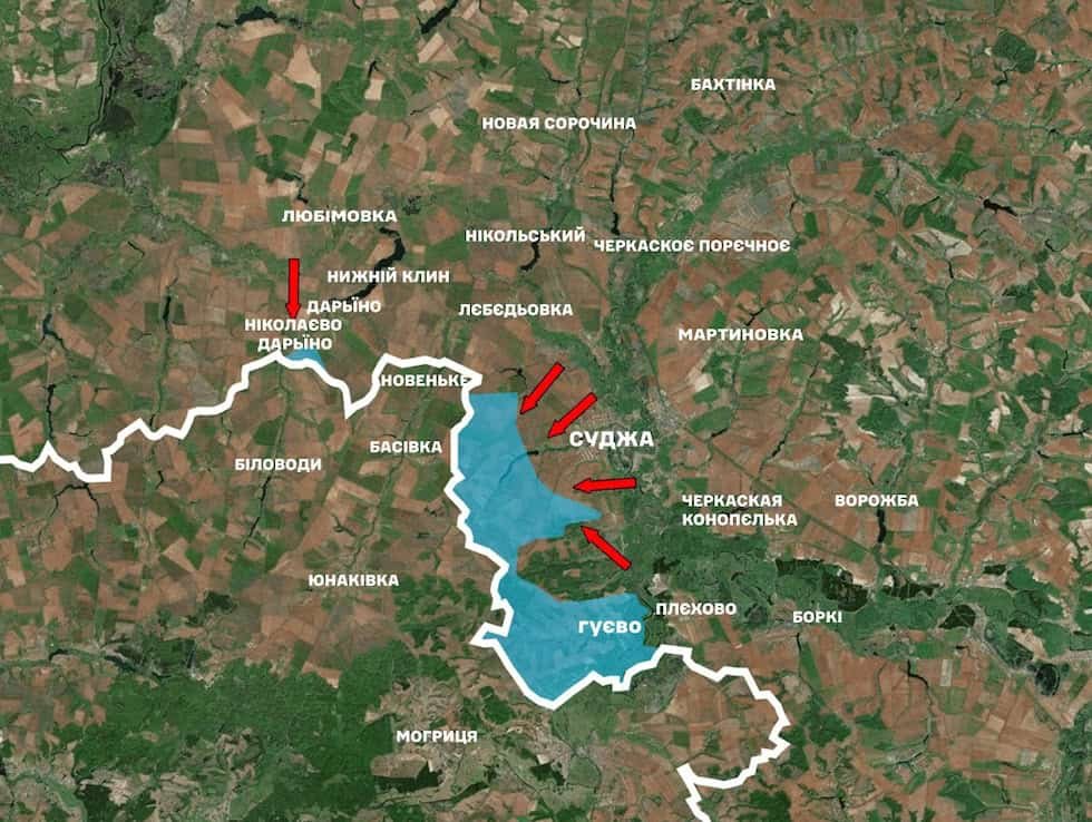 guerra ucraina russia mappa Kursk
